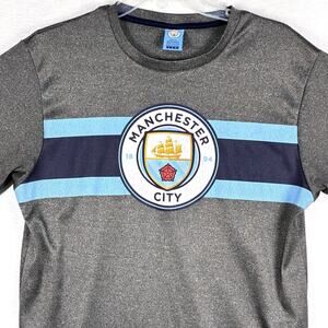 Manchester City Performance Shirt Mens L Gray Blue Soccer Futbol Premier League